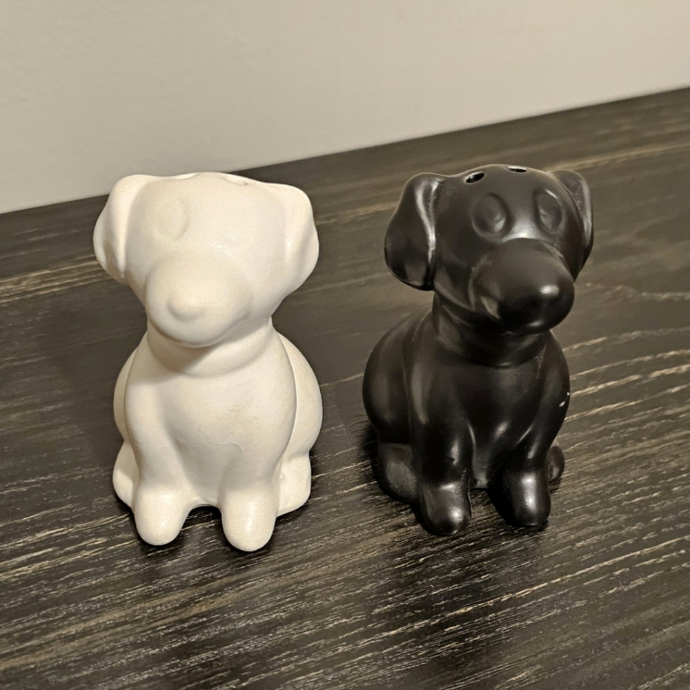 Dog Salt & Pepper Shaker Set "Refined Rustic" NWT